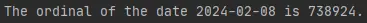 python datetime.toordinal output 1