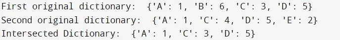 辞書内包を使用した Python 辞書交差 1