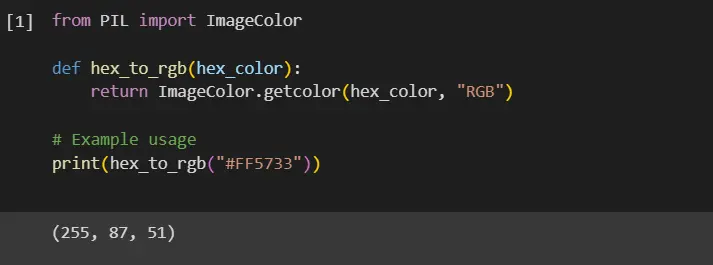 python hex to rgb - output 1