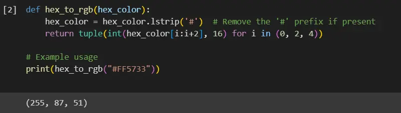 python hex to rgb - output 2
