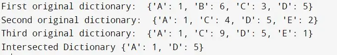 Intersección de diccionarios múltiples de Python usando &