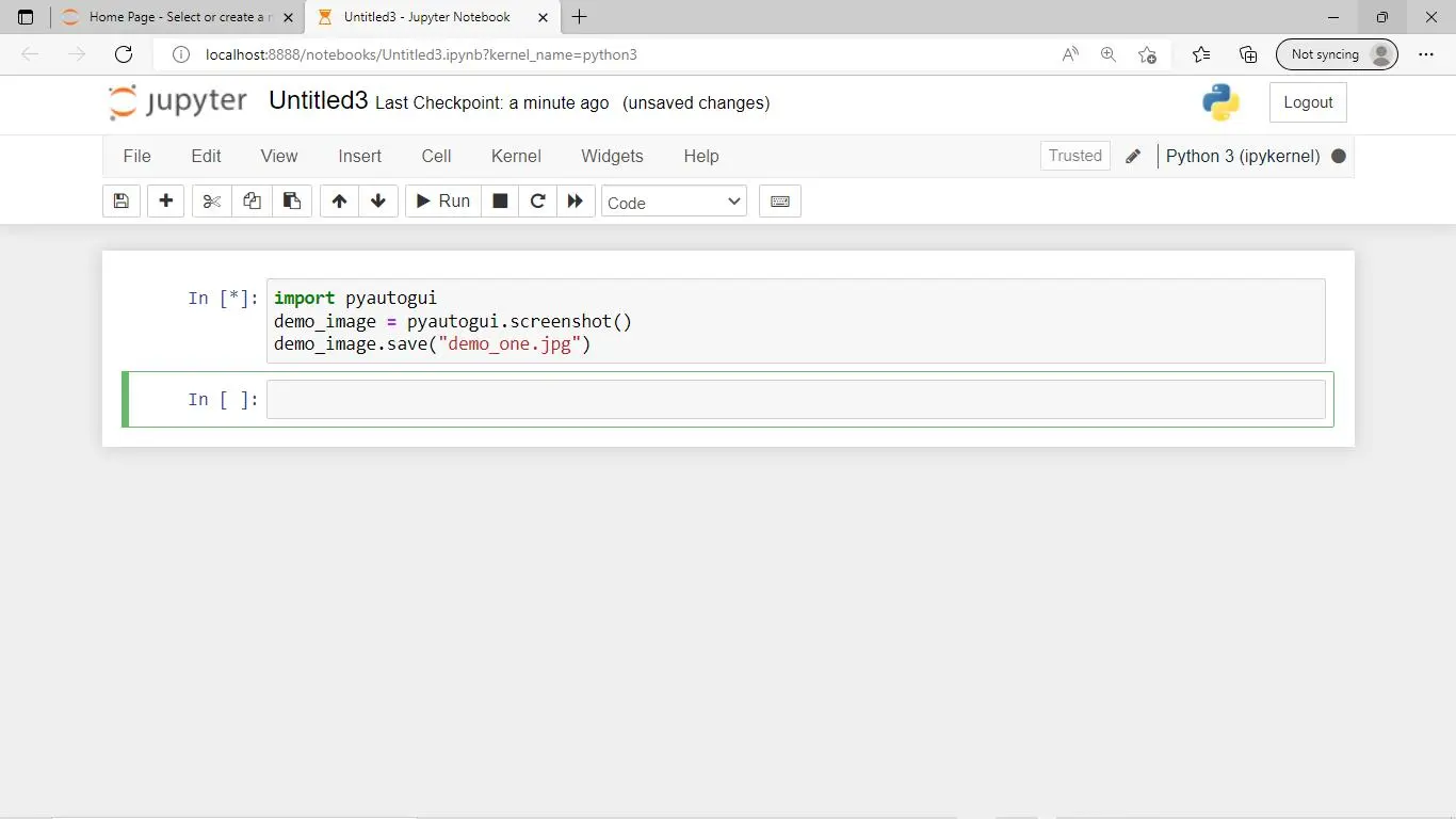 Python-Screenshot mit Pyautogui save()-Ausgabe