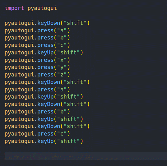 python simulate keyboard input using the PyAutoGUI library - 2