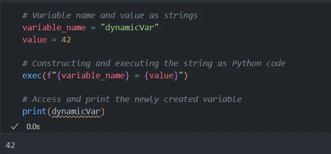 python string to variable name - output 3