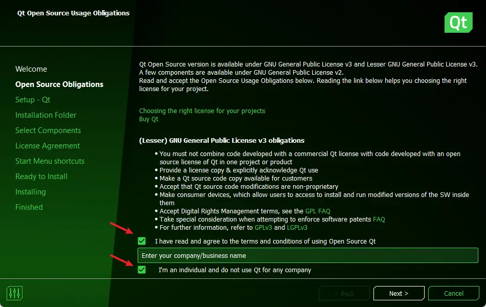 qt open source usage obligations