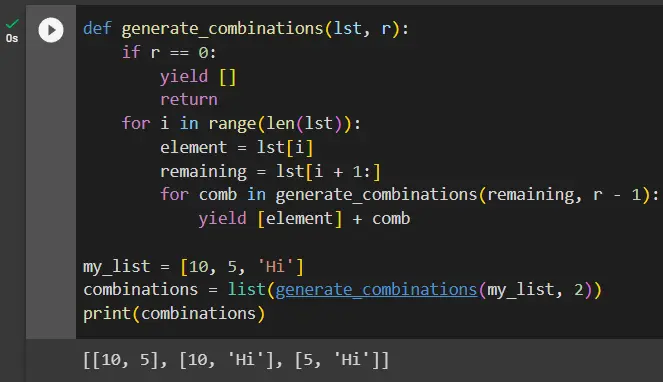 recursive generator function