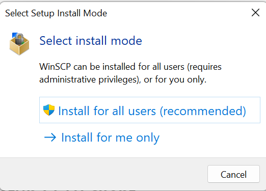 Select Install Mode