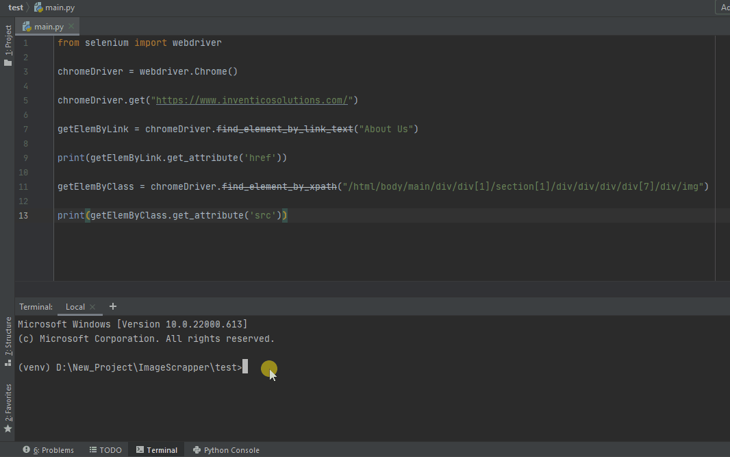 Selenium getAttribute() Example in Python