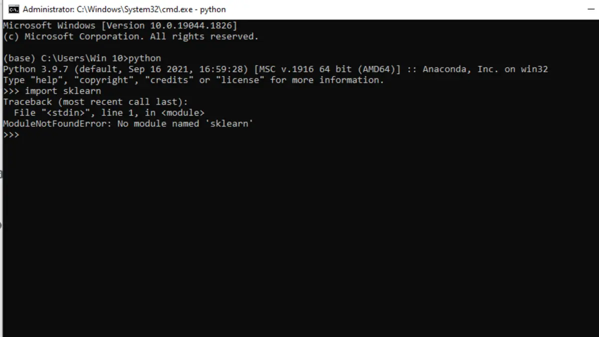 no module named sklearn