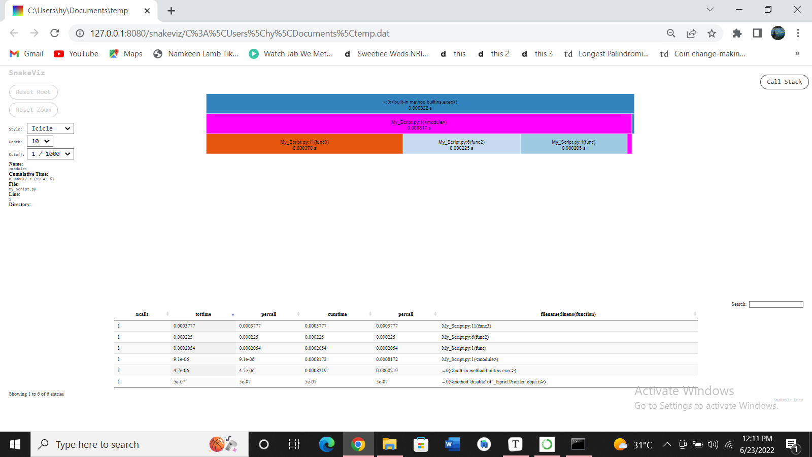 Profile a Python Code