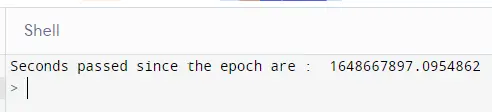 time function in python example of getting seconds since epoch