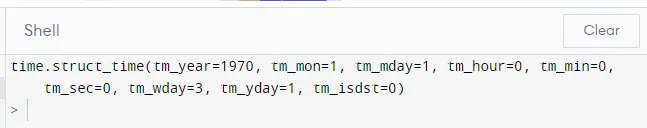 time function in python first example