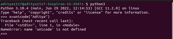 unicode() function in python3