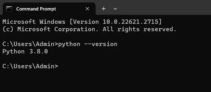 verify python version 3.8