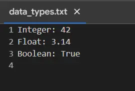 write to file using print function data types