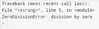 zero division error in python