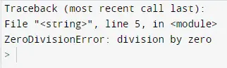 error de división cero en python