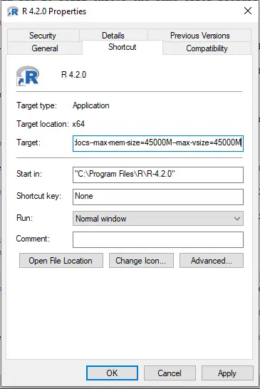 R Properties Increase Memory