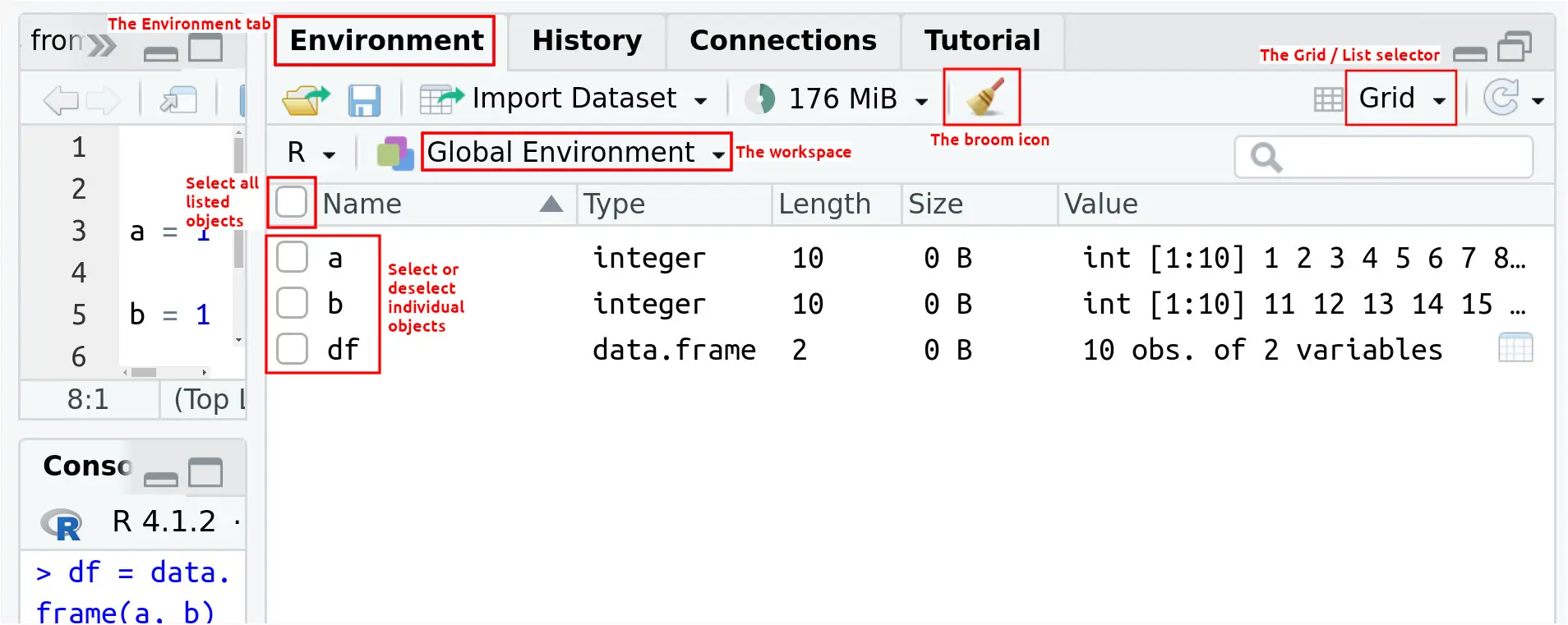 R Studio Environment tab