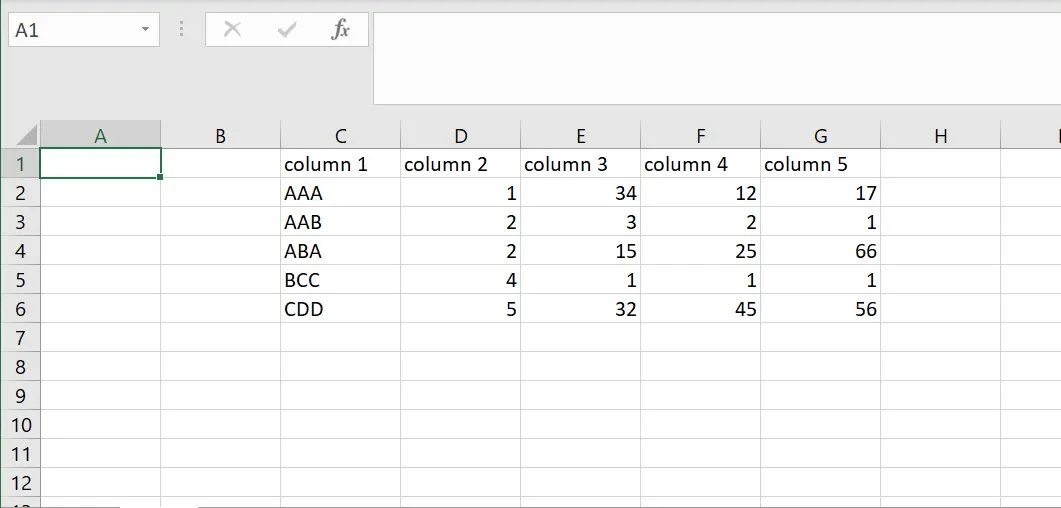 Esempio di Excel