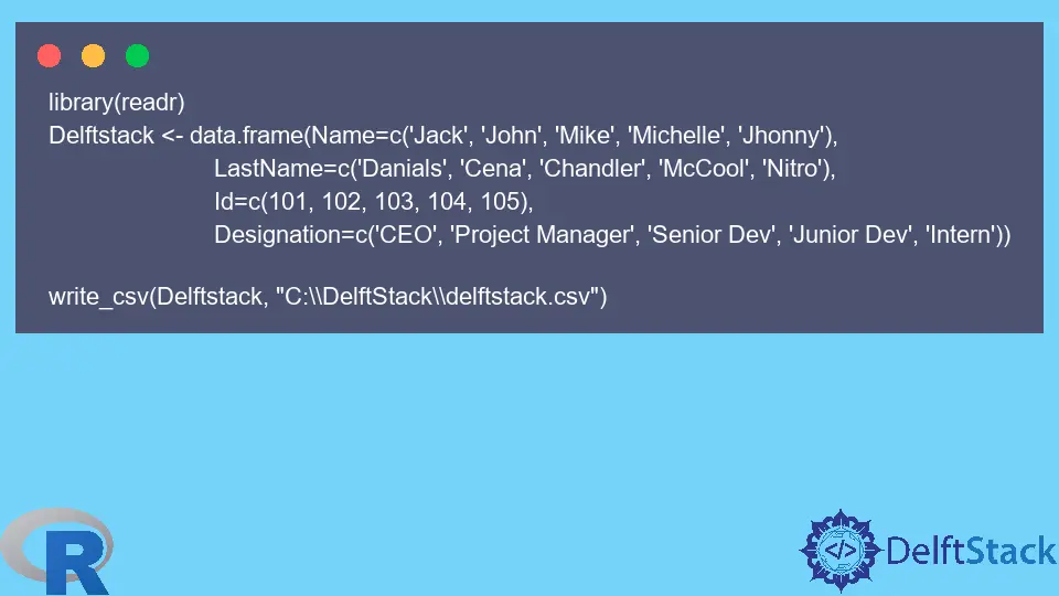 Datenrahmen in CSV in R exportieren