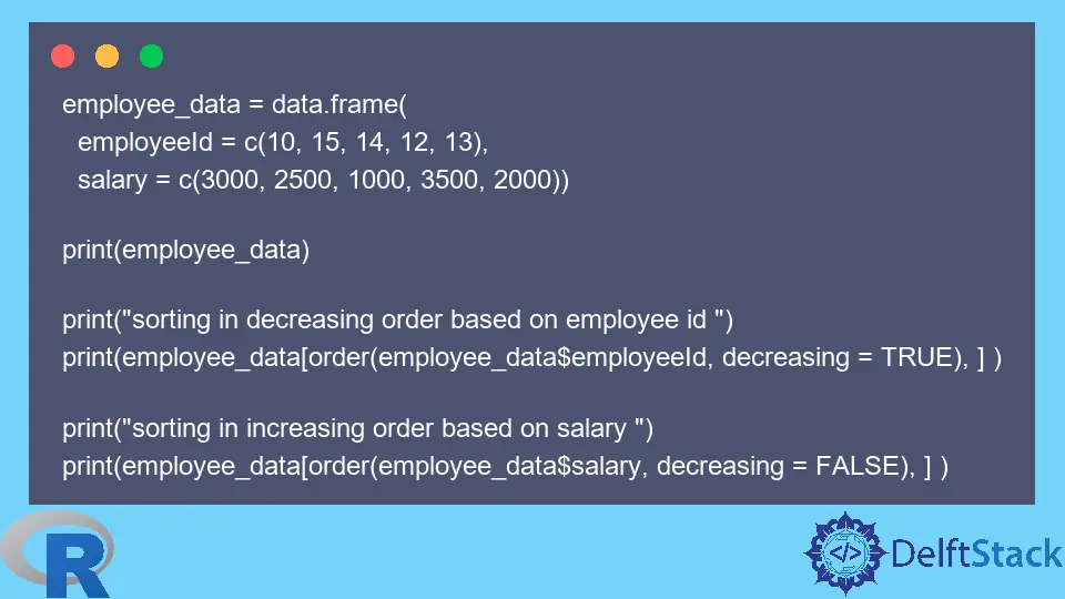 How to Sort Data Frame by Column in R