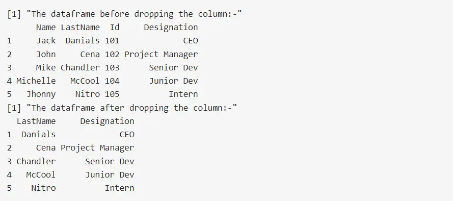 Drop a Column by Name From a Data Frame in R Using subset()
