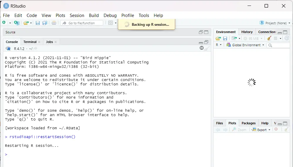 restart r - rstudioapi