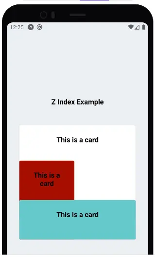 Zindex 3 for blue card result