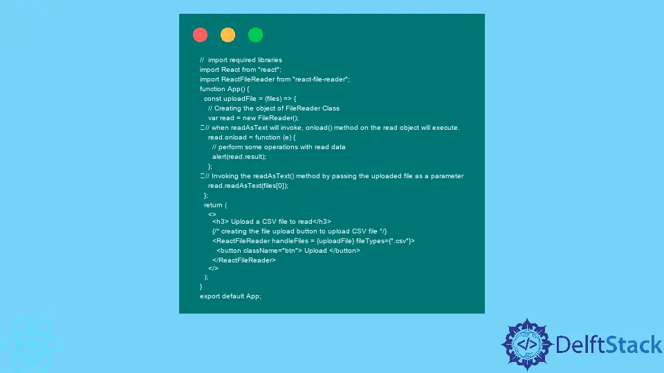 How to Upload and Read CSV File in React