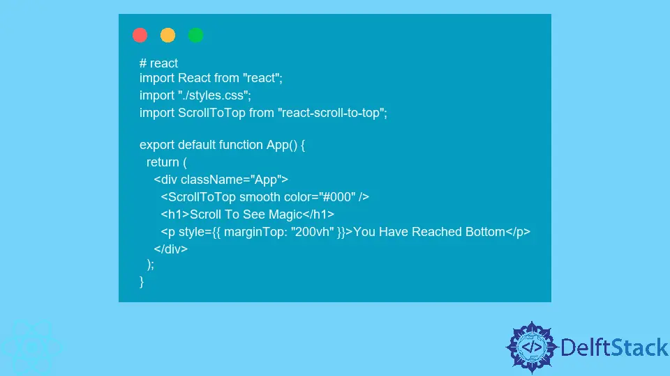 How to Scroll to Top in React