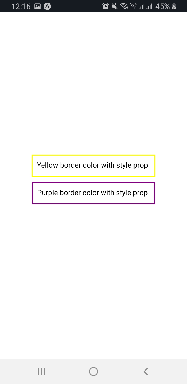 Set the Border Color in React-Native | Delft Stack
