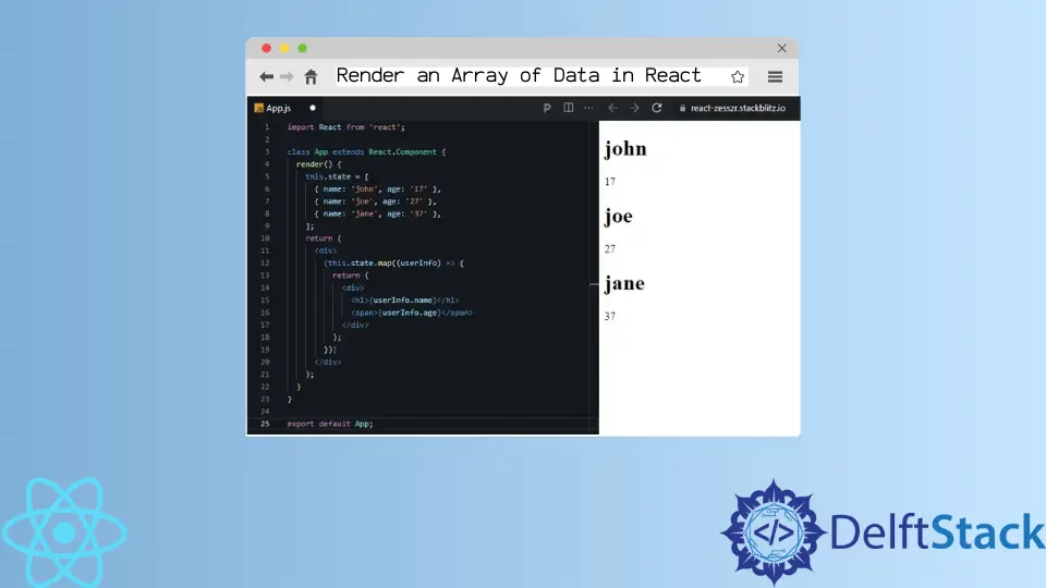 在 React 中渲染数据数组