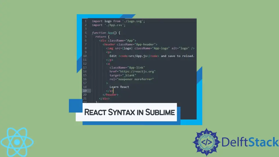 Syntaxe React dans Sublime
