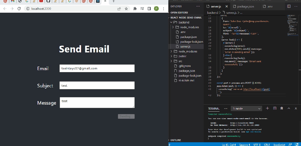 Send Email From React Web Application | Delft Stack