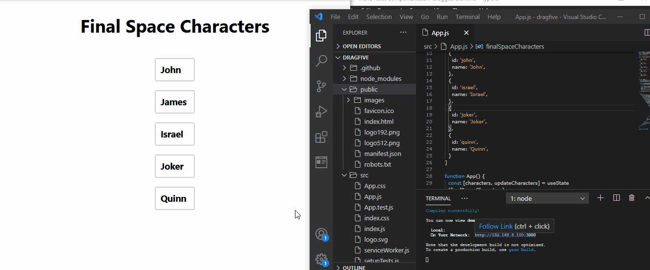 React composant div déplaçable avec un beau dnd