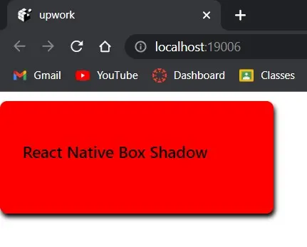 Sombra de caja nativa de React