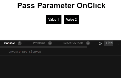 react onclick pass parameter result