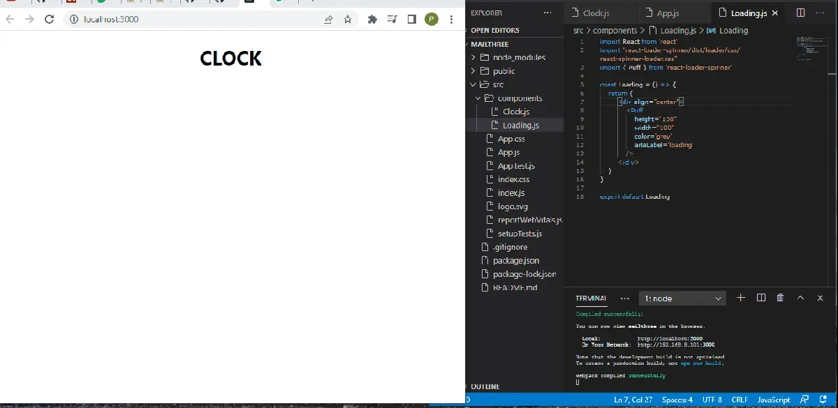 Use react-loader-spinner to Load Screen Using React Output