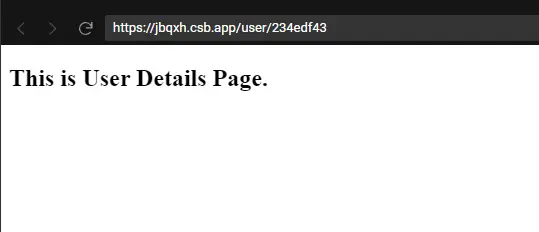 User Details Page