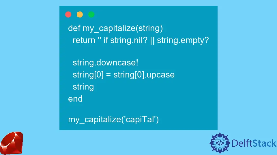 How to Capitalize String in Ruby