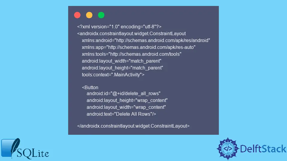 Löschen Sie alle Datensätze aus der Tabelle in SQLite mit Android