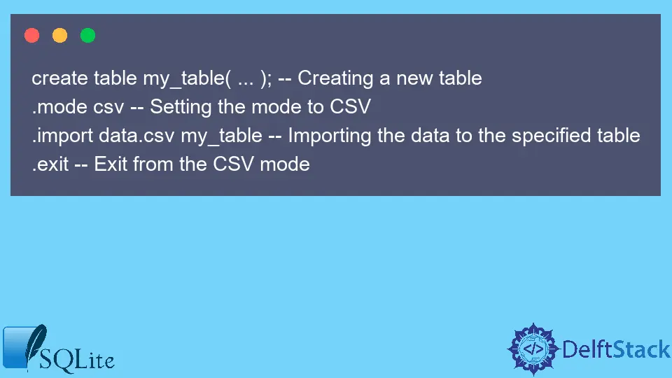SQLite의 CSV 파일에서 데이터 가져오기