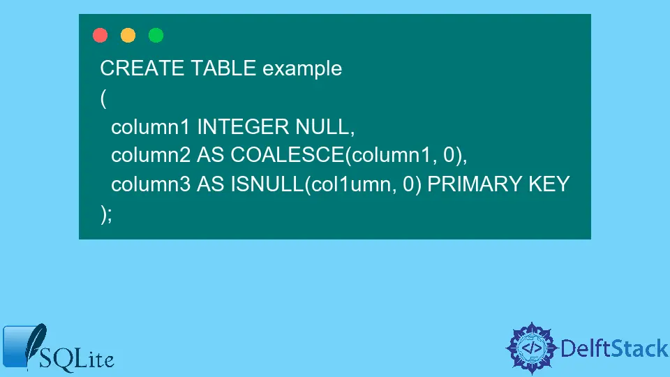 ISNULL(), NVL(), IFNULL() 또는 COALESCE()와 동등한 SQLite