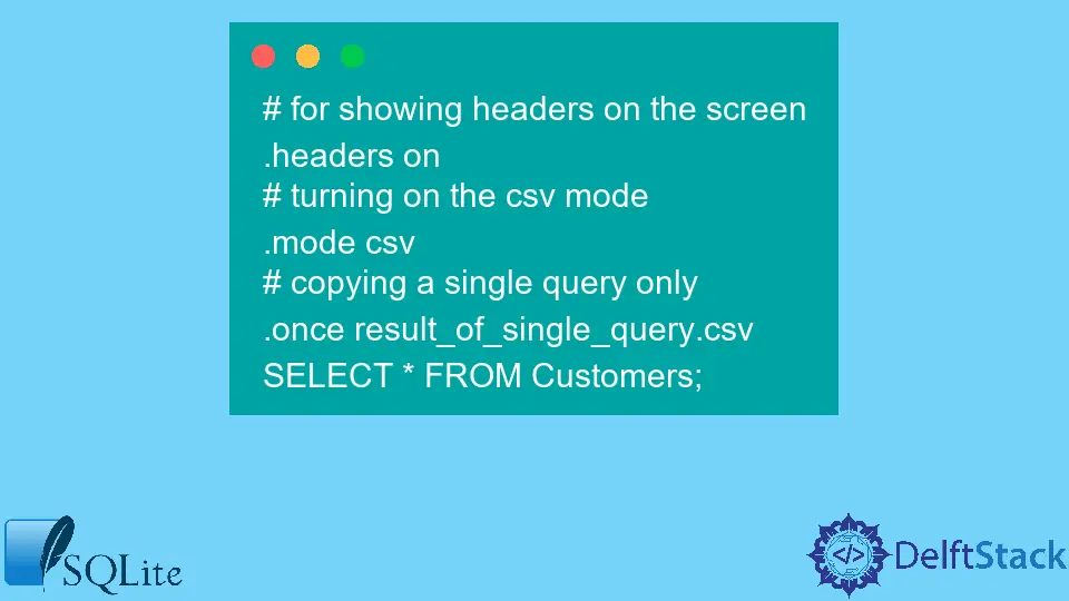 How to Save the Query Result Into a CSV File in SQLite