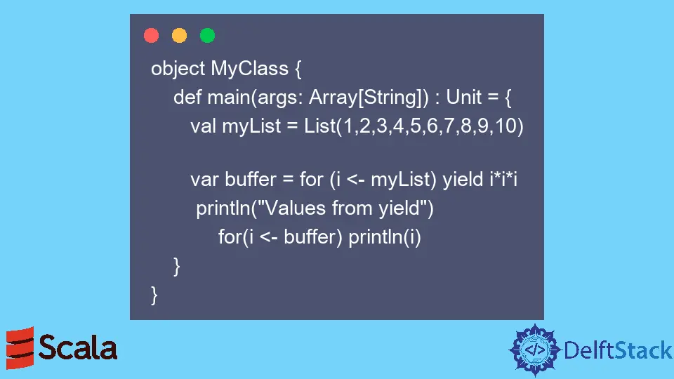 Scala 程式語言中的 yield 關鍵字