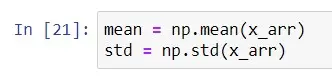 Value of Mean and Standard Deviation