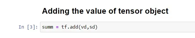 Fügen Sie das Tensor-Objekt hinzu