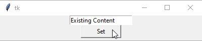 Tkinter Set Content of Tkinter Entry_delete and insert method