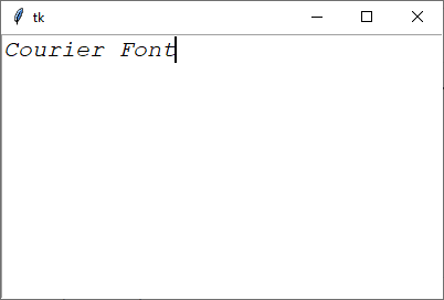 Set Font of Tkinter Text Widget